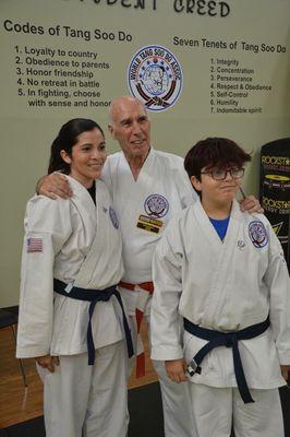 Grandmaster and my son Aiden at Starworld Martial Arts Academy.