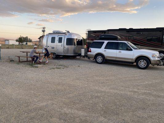 Our nice long drive through 30 amp site.. lots of space until neighbors arrived later