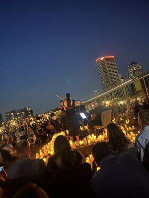 Rooftop with all the candles