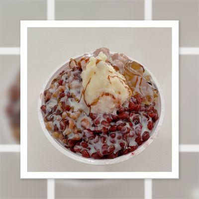 Taiwan Shaved Ice: red bean, mix bean, taro and aiyu jelly.