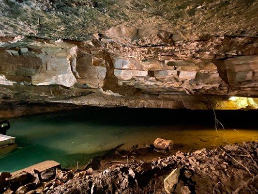 The top of the cave - this is where you have to duck down a bit in the boat to go under.