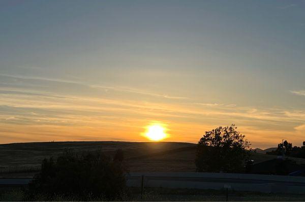 The sunset view from our balcony