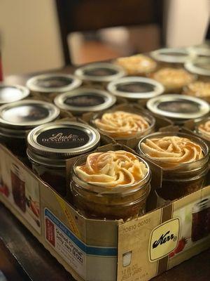 Buttery Rum Cupcake Jars, French vanilla buttered rum cupcake with butterscotch schnapps buttercream