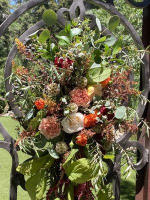 The flowers on the bridal gate, entry to the ceremony venue.