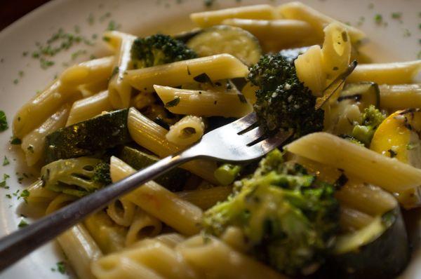 Veggie Pasta -garlic/oil .one of my favorites here!