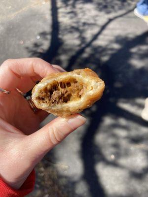 Beef and cheese empanada