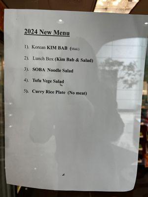 2024 new menu