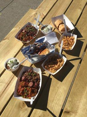 The lot! Red beans and rice, gumbo, Mac and cheese, jambalaya and more.