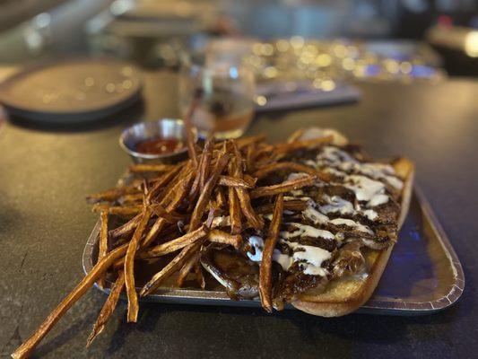 Steak and horseradish roll