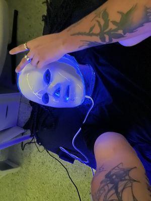 After a skincare therapy session enjoying some blue light !