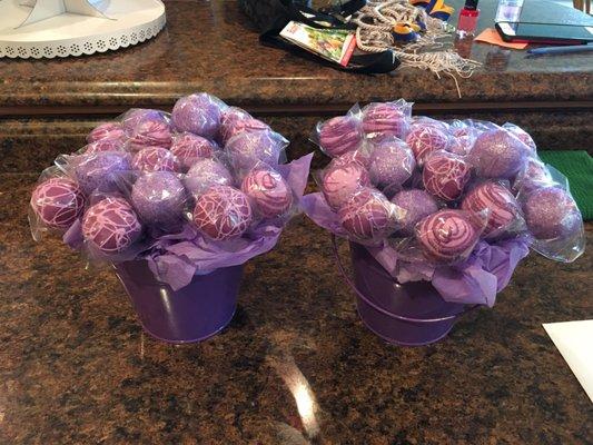 Cake pops ordered for grad party.