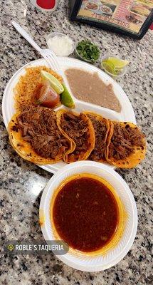 Birria taco plate