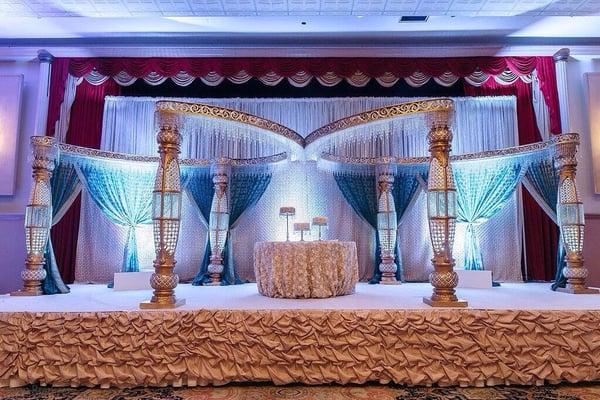 Gorgeous mandap by Mandap Creations for our wedding in Houston.