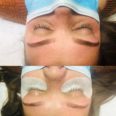 Eyebrows threading and tinting, eyelashes tinting