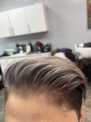 Silver hair and Undercut