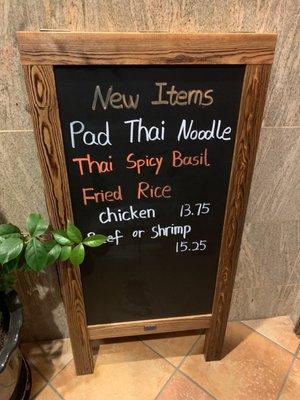 New Thai offerings