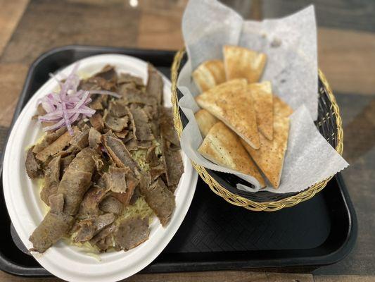 Lamb Gyro Plater with Pita bread