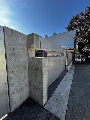 Cement wall blocking the view