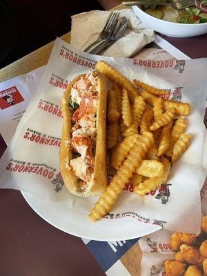 Lobster Roll with Fries.