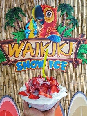 Its Strawberry Season! Strawberry Shortcake Shave Ice  Cream.