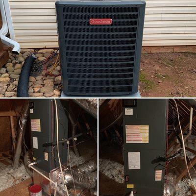 Recent install of a 16 SEER Goodman Heat Pump System.