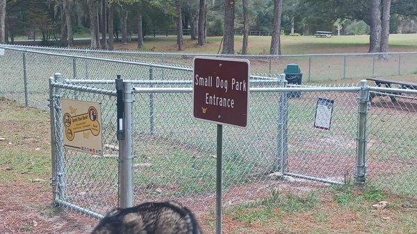 Small dog bark double gated entry and the only part that's marked