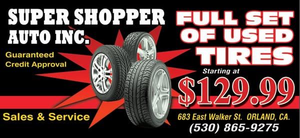 Super Shopper also has Large selection of affordable Used tires