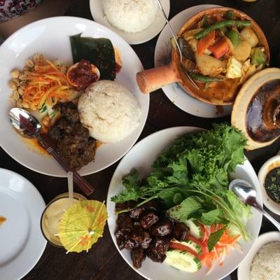 Nasi Lemak, veg clay pot and flank steak!