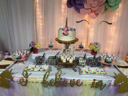 Decorated cakes, dessert tables, custom cookies, and custom cake balls available.