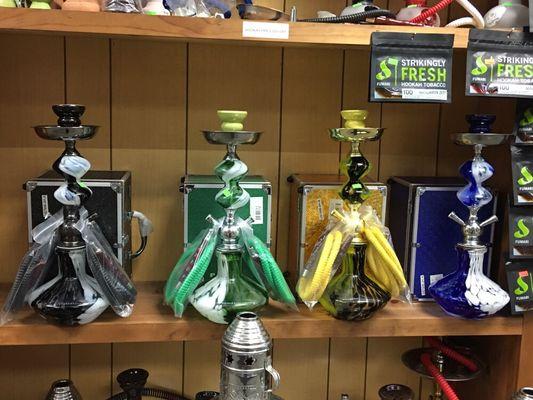 Hand made Egyptian hookahs different sizes and colors