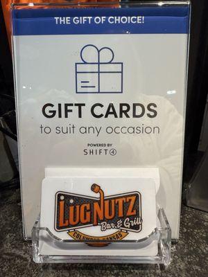 Gift cards available