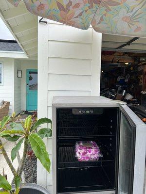 Lei Fridge in front of her garage