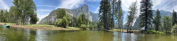 Panoramic from our raft on the river