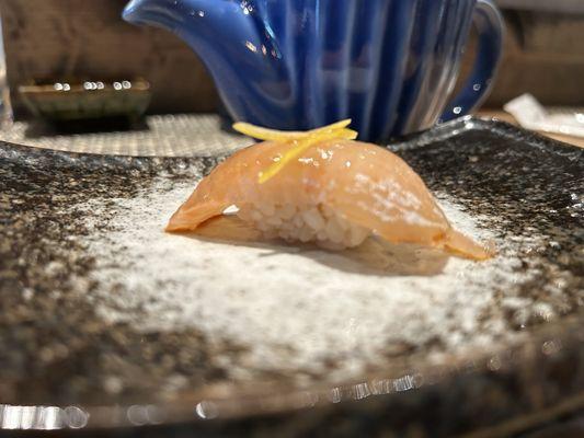 White salmon with yuzu (Japanese lemon)