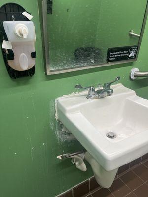 Dirty sink mirror and soap Dispenser?