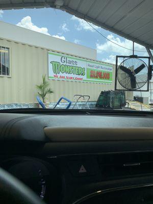 Clear windshield after the repair.