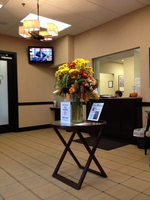 The waiting room at Cassis Dermatology