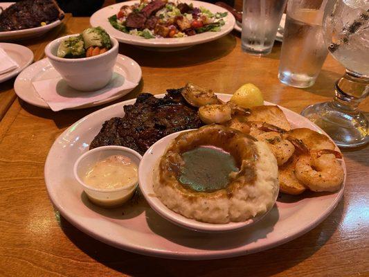 Ribeye and shrimp combo