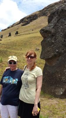 Suzanne Piper, Becky Parks and unnamed Moai