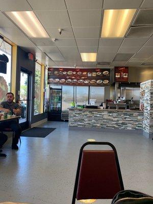 Front counter with menu.