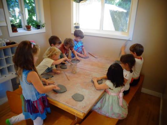 Gathering together for clay time with friends