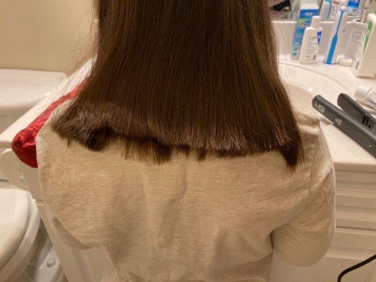 This is after it's been straightened.