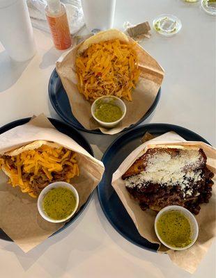 La Catira (top), The Jax Blond Arepa (left) & Pabellon Arepas