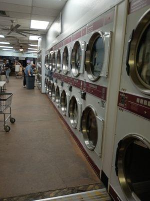 This is laundry mat dryers looking forward