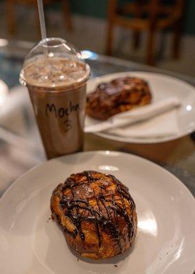 Chocolate croissant and iced mocha! Delish!