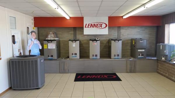 We have lots of Lennox products on display in our showroom, stop in and see them up close.