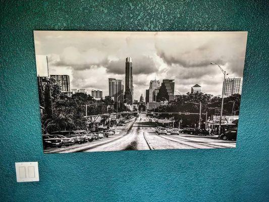 24" x 40" - The historic view down South Congress in Black and white