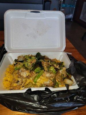 My first time eating at  The Stir Fry Grill and the  Service was excellent and the Food  was  delicious. I will be coming back often..