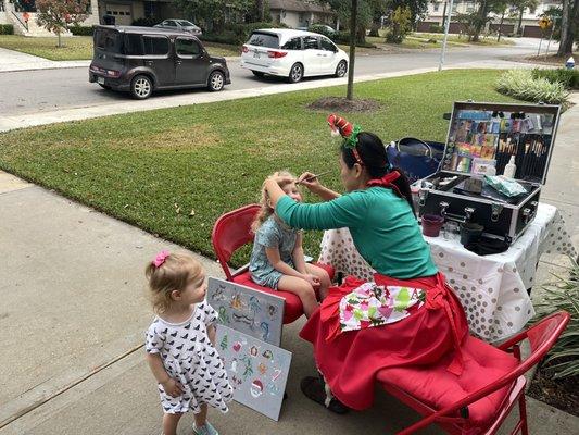 The set up for a birthday party