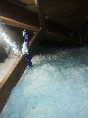 Completed blown in insulation in attic